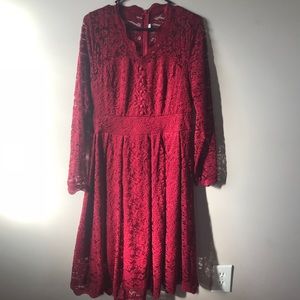 Red lace dress